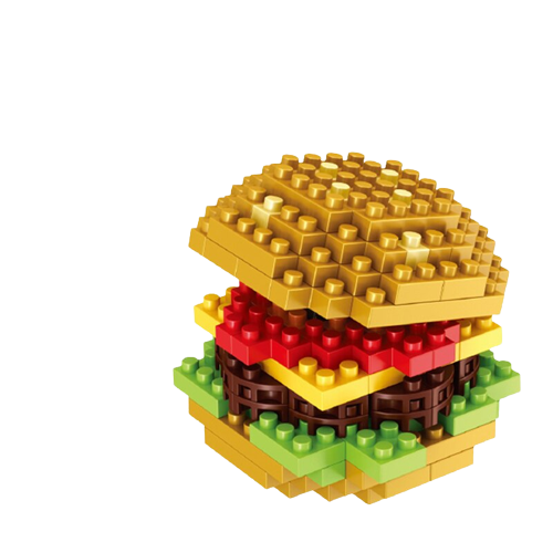 Klocki zestaw fast-food hamburger restauracja 