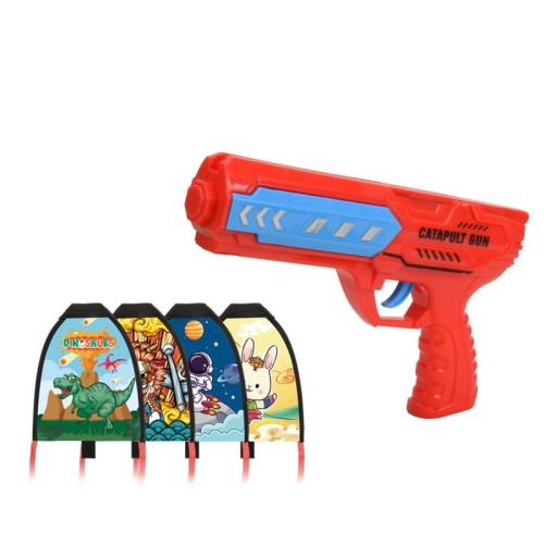 ZESTAW zabawka WYRZUTNIA LATWCOW rzutki PISTOLET dla dzieci 