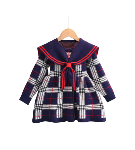 Sukienka dla dziewczynki wzór w modną kratkę 18m-7 lat 