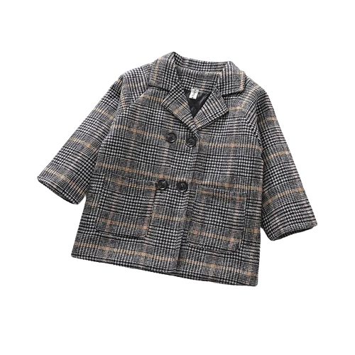 Płaszczyk chłopięcy zimowy ocieplany wełniany 80-130 cm