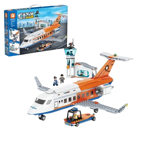 Zestaw klocki CITY zabawka dla dzieci 3 w 1 Samolot Pasażerski 697 szt
