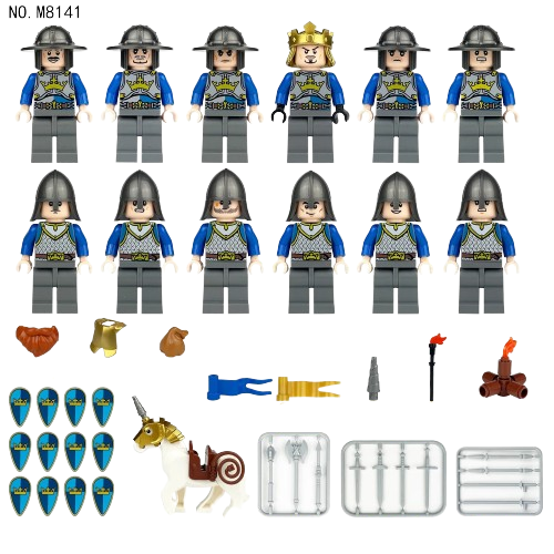 Zestaw minifigurek klocki zabawka dla dzieci figurki rycerzy + akcesoria