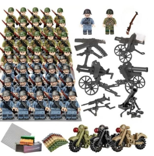 KLOCKI figurki ZESTAW wojsko ZOLNIERZE 40 szt + akcesoria