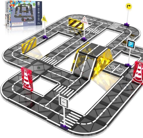 Płytki Klocki Magnetyczne Konstrukcyjne Zestaw Ulic Droga