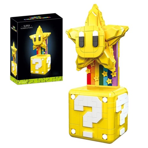 Zabawka dla dzieci Klocki Figurka Super Mario Lucky Star Super Gwiazda 518 szt.