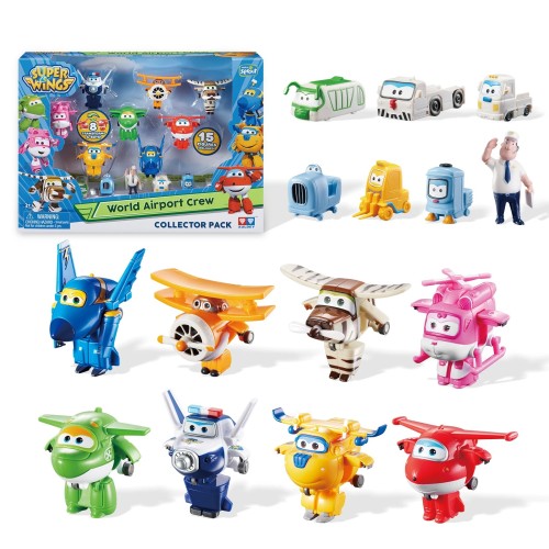 Zestaw dla dzieci Zabawka Super Wings Lotnisko Samolotów 15 Szt