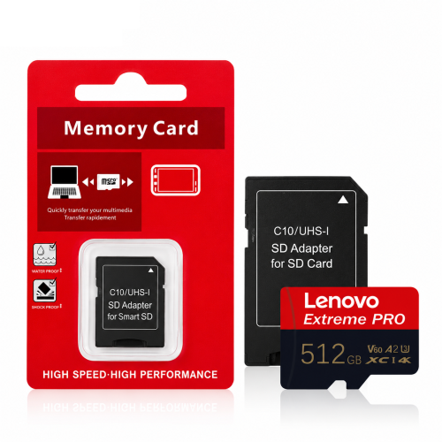 Karta Pamięci LENOVO microSDXC 512GB Extreme PRO Class 10 U3 do Telefonu i Kamery + Adapter