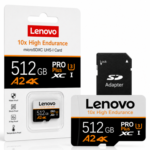  Karta Pamięci LENOVO microSDXC 512GB A2 U3 4K PRO Plus + Adapter SD 