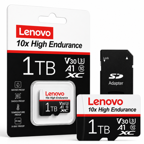 Karta Pamięci LENOVO 1TB High Endurance V30 U3 do Monitoringu Kamery Samochodowej CCTV