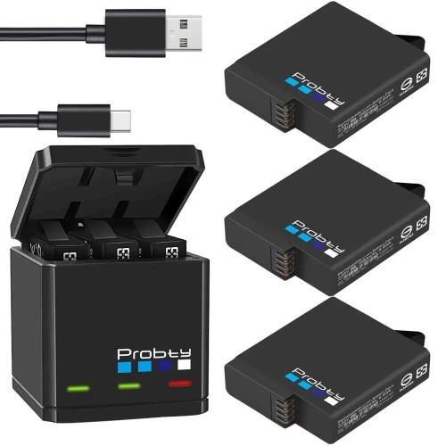Zestaw 3x Akumulator + Ładowarka USB-C do GoPro Hero 7 Hero 6 Hero 5 Black