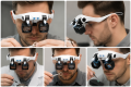 Zestaw Lupa Jubilerska ABUP okulary powiększające z oświetleniem LED 2x-13x Jubiler + Soczewki