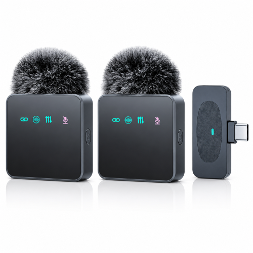 Podwójny Bezprzewodowy Mikrofon Krawatowy ProMic DUAL USB-C do Android iPhone + Redukcja Szumów