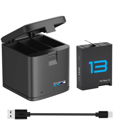 Akumulator do GoPro Hero 13 Black + Potrójna Ładowarka USB-C Szybkie Ładowanie