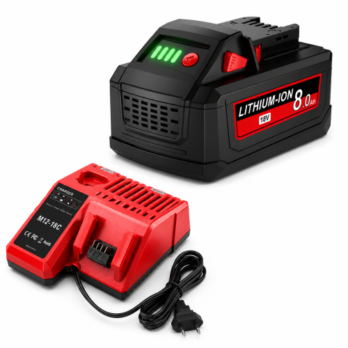Akumulator Milwaukee PowerKit 18V 8.0Ah + Ładowarka Maksymalna Moc i Szybkie Ładowanie