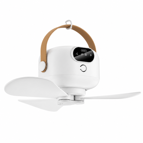 Wentylator Sufitowy Kempingowy 8000mAh z Pilotem i Lampą LED