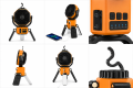 Wentylator Kempingowy Solarny LED Wielofunkcyjny Wiatrak Turystyczny z Funkcją Powerbank