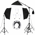 Zestaw Oświetlenia Studyjnego Softbox 3x85W LED E27 + Boom Statywy Studio Foto Wideo