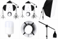 Zestaw Oświetlenia Studyjnego Softbox 3x85W LED E27 + Boom Statywy Studio Foto Wideo