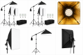 Profesjonalny Zestaw Oświetlenia Studyjnego Softbox LED 3x135W z Wysięgnikiem Boom i Torbą