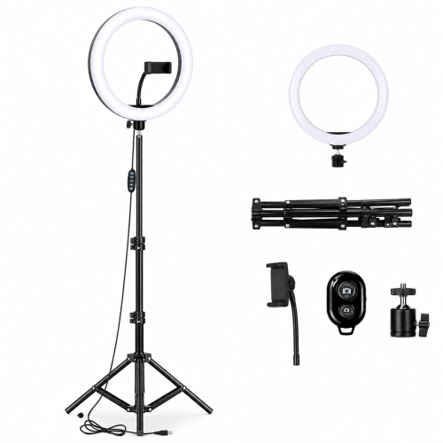 Lampa Pierścieniowa LED Ring Light 10" 26 cm + Statyw 200 cm Uchwyt Telefon