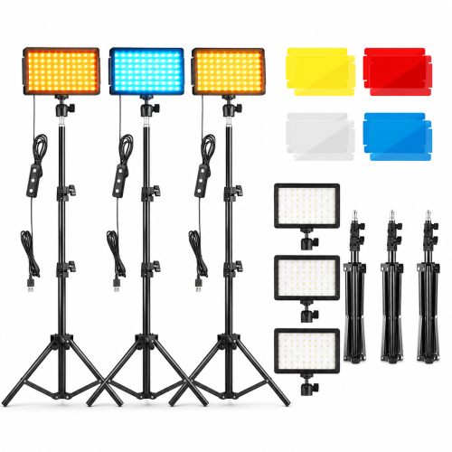 Zestaw CreatorPanel Pro 3 Lamp LED Studyjnych USB + Akcesoria i Filtry RGB