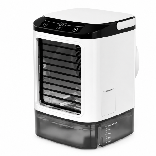Mini Klimator Powietrza 3w1 Wentylator Nawilżacz Chłodzenie Wodne 900ml USB Cichy Biurkowy 3 Prędkości LED