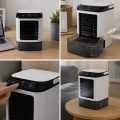 Mini Klimator Powietrza 3w1 Wentylator Nawilżacz Chłodzenie Wodne 900ml USB Cichy Biurkowy 3 Prędkości LED
