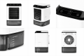 Mini Klimator Powietrza 3w1 Wentylator Nawilżacz Chłodzenie Wodne 900ml USB Cichy Biurkowy 3 Prędkości LED