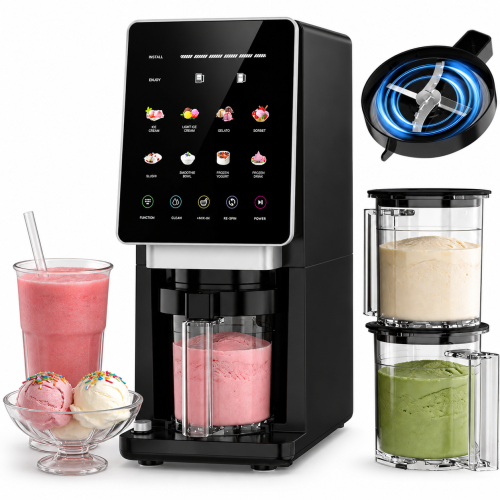 Maszyna do Lodów 8w1 Automatyczna Gelato Sorbet Frozen Yogurt Smoothie Samoczyszczenie Dotykowy Panel