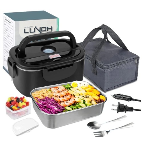 Elektryczny Lunch Box 1,5L Podgrzewacz Obiadu 12V 24V 230V Stal Nierdzewna Do Samochodu i Domu