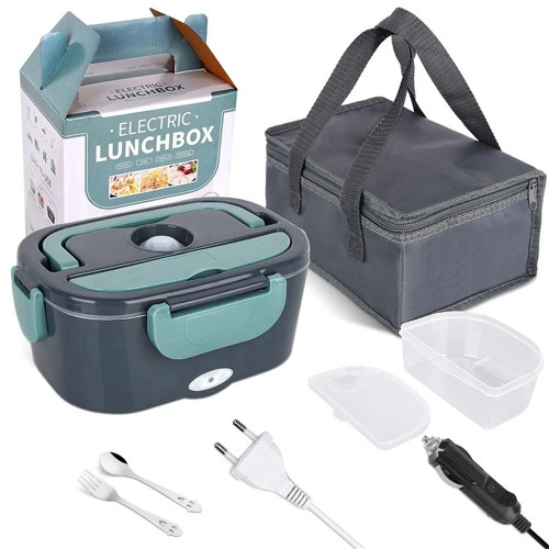 Elektryczny Lunch Box 1,5L Podgrzewacz Obiadu 12V 24V 230V Stal Nierdzewna Do Samochodu i Domu