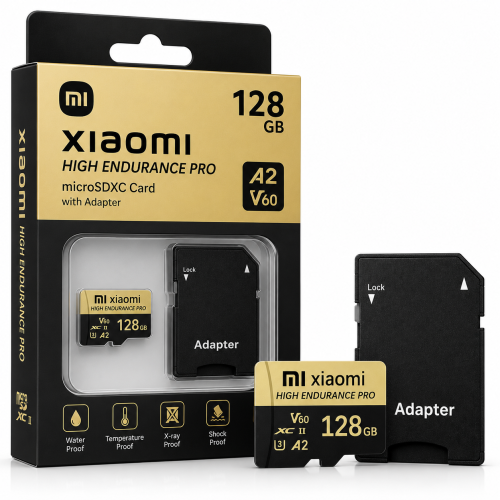 Karta Pamięci Xiaomi High Endurance PRO microSDXC 128GB A2 U3 V60 4K/8K + Adapter SD