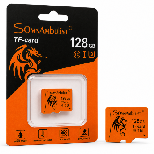 Karta Pamięci Somnambulist microSDXC 128GB TF-card Class 10 UHS-I U3 do Telefonu Kamer Konsoli