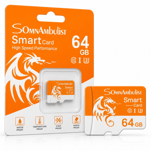 Karta Pamięci Somnambulist Smart Card microSDXC 64GB Class 10 UHS-I U3 4K do Telefonu Kamer Konsoli