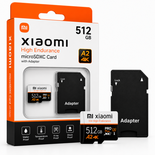Karta Pamięci Xiaomi 10x High Endurance PRO Plus microSDXC 512GB A2 U3 4K + Adapter SD