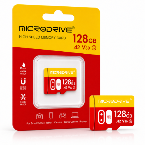 Karta Pamięci Microdrive Game PRO microSDXC 128GB A2 V30 Class 10 do Konsol i Telefonów