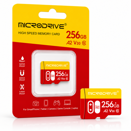  Karta Pamięci Microdrive Game PRO microSDXC 256GB A2 V30 Class 10 do Konsol i Telefonów