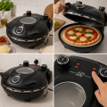 Domowy Piec do Pizzy Elektryczny Opiekacz z Okienkiem i Termometrem Czarny