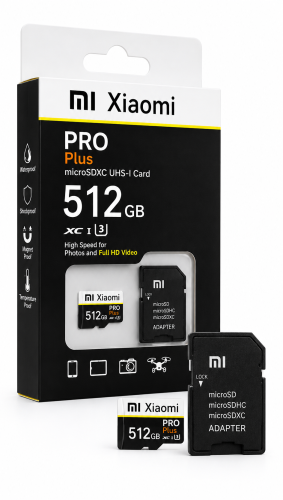 Karta pamięci MicroSDXC Xiaomi PRO Plus 512GB U3 z adapterem SD