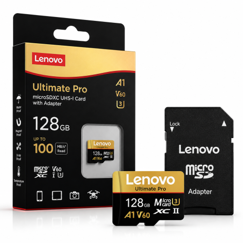 Karta pamięci MicroSD Lenovo Ultimate Pro 128GB UHS-II V60 U3 z adapterem SD