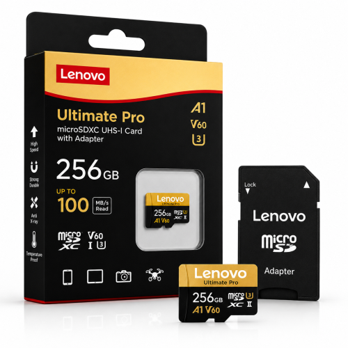  Karta pamięci MicroSD Lenovo Ultimate Pro 256GB UHS-II V60 U3 z adapterem SD