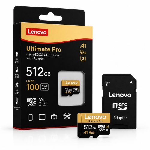 Karta pamięci MicroSD Lenovo Ultimate Pro 512GB UHS-II V60 U3 z adapterem SD