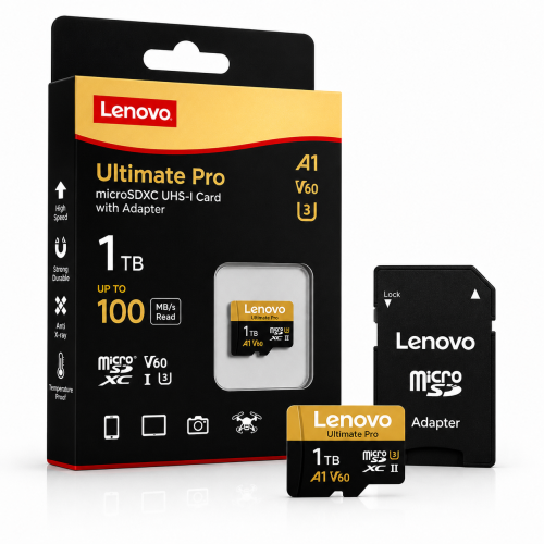 Karta pamięci MicroSD Lenovo Ultimate Pro 1TB UHS-II V60 U3 z adapterem SD