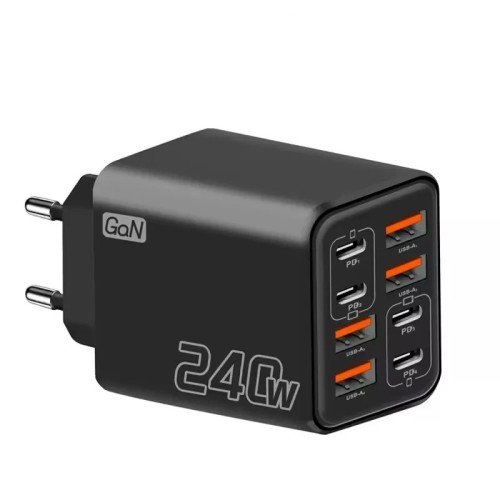 Ładowarka sieciowa 240W GaN 8-portowa 4x USB-C PD 4x USB-A Fast Charger
