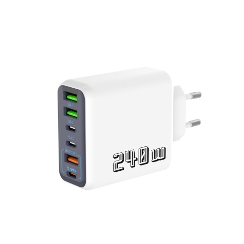 Wieloportowa Ładowarka Sieciowa Fast Charge 240W USB-A + USB-C