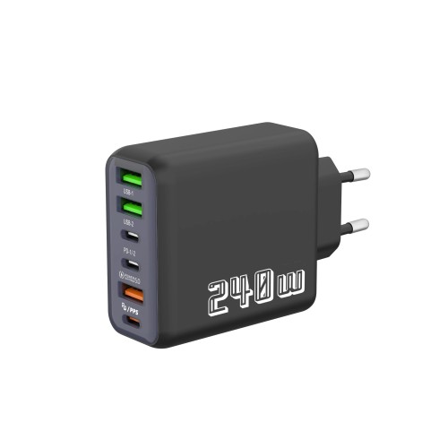  Wieloportowa Ładowarka Sieciowa Fast Charge 240W USB-A + USB-C