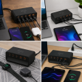Wieloportowa Stacja Ładująca Biurkowa GaN 245W USB-C + USB-A