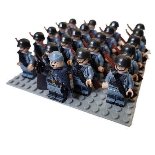 Zestaw klocków armia różne rodzaje 21 sztuk figurek 